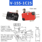 5pcs Travel Limit Switch Micro Switch Self-resetting V-152-1C25 3-pin Miniature Push Button Tactile Microswitch V-152 V-153 V-15