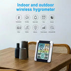 Wireless Temperature and Humidity Meter Barometer Alarm Clock Digital Weather Station Touch Screen Display Hygrometer