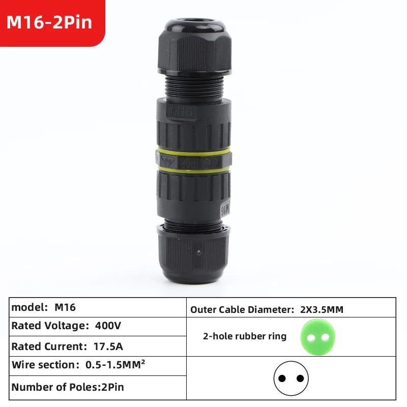 ip68 waterproof connector led connector2/3/4/5/6Pin Adapter terminal Outdoor rain proof of electric wireNo welding for screws