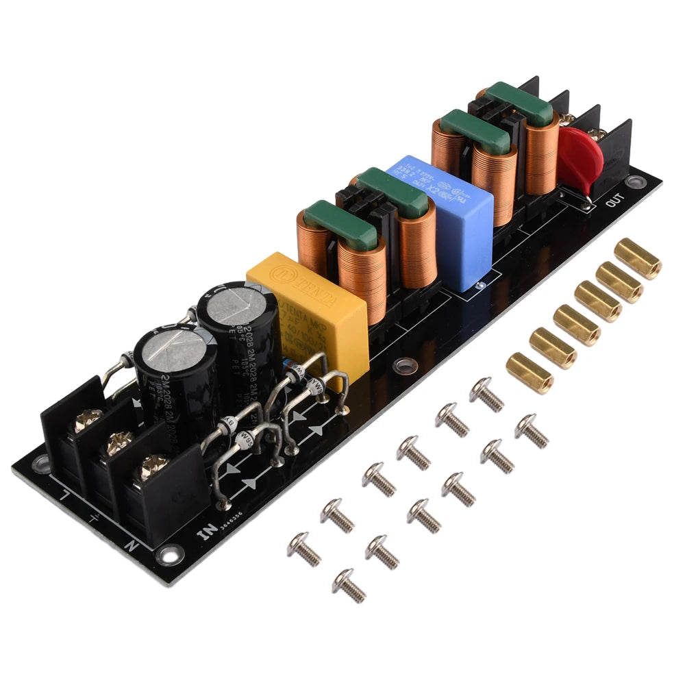 AC110/220V 15A EMI High Frequency Filter for Audio Speakers Amplifiers Preamplifier Noise Reduction Power Filter Module