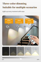 Motion Sensor LED Night Light Rechargeable Cordless Wall Lamp with Remote Control Touch Dimmable Magnetic Spotlight for Hallway
