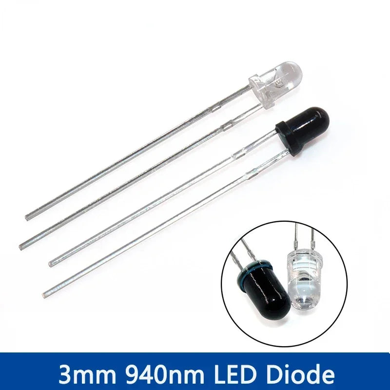 20/40PCS 3mm & 5mm 940nm LEDs Infrared Emitter and IR Receiver Diode Diodes Kit - for Remote Control Applications ,arduino