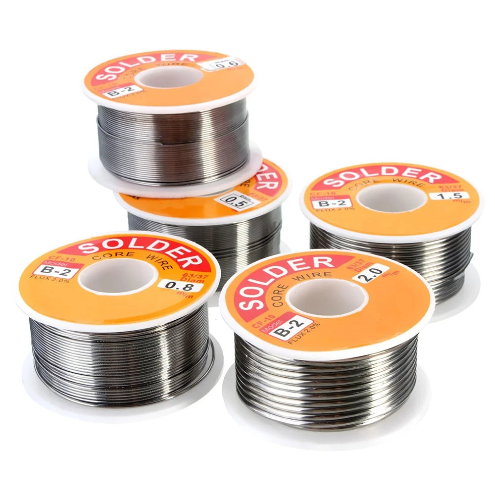 Tin Alloy 63/37 Rosin Core Solder Wire 2% Flux for Electronics Welding Soldering 50g 100g Reel
