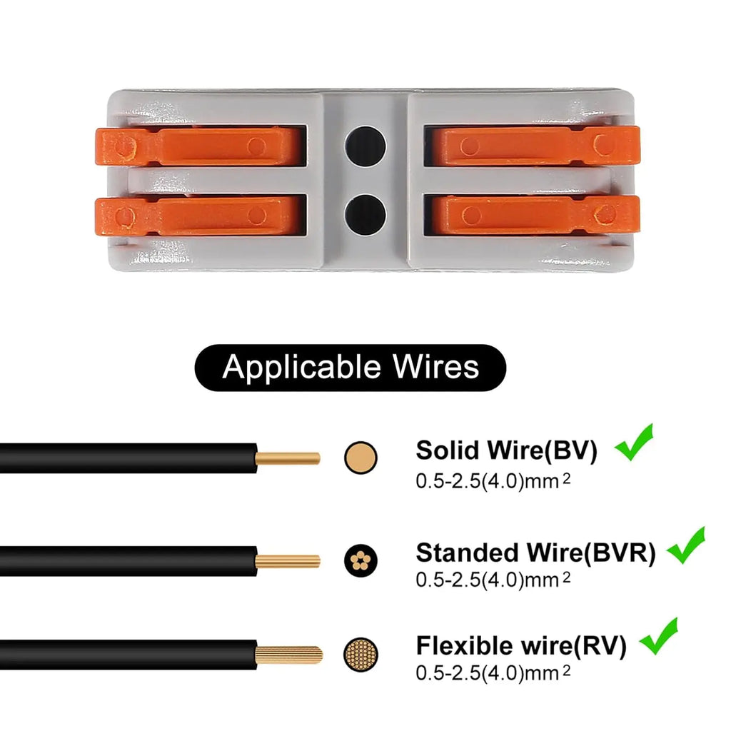 60Pcs Lever Wire Connectors Kit, Push-in Electrical Connectors Quick Connect 2/3/4/5 Conductor Combination, Termal Blocks