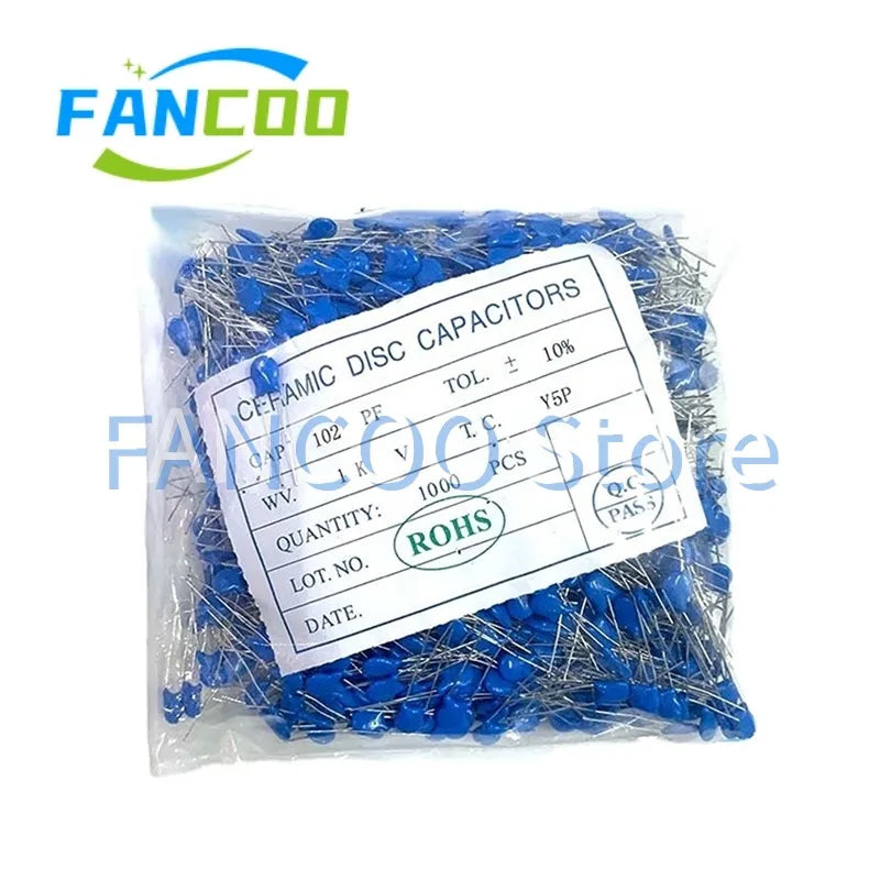 1000pcs High voltage Ceramic Capacitor 1KV 10PF 12PF 15PF 18PF 20PF 22PF 27PF 30PF 33PF 39PF 47PF 56PF 68PF 82PF 101 102 P5mm