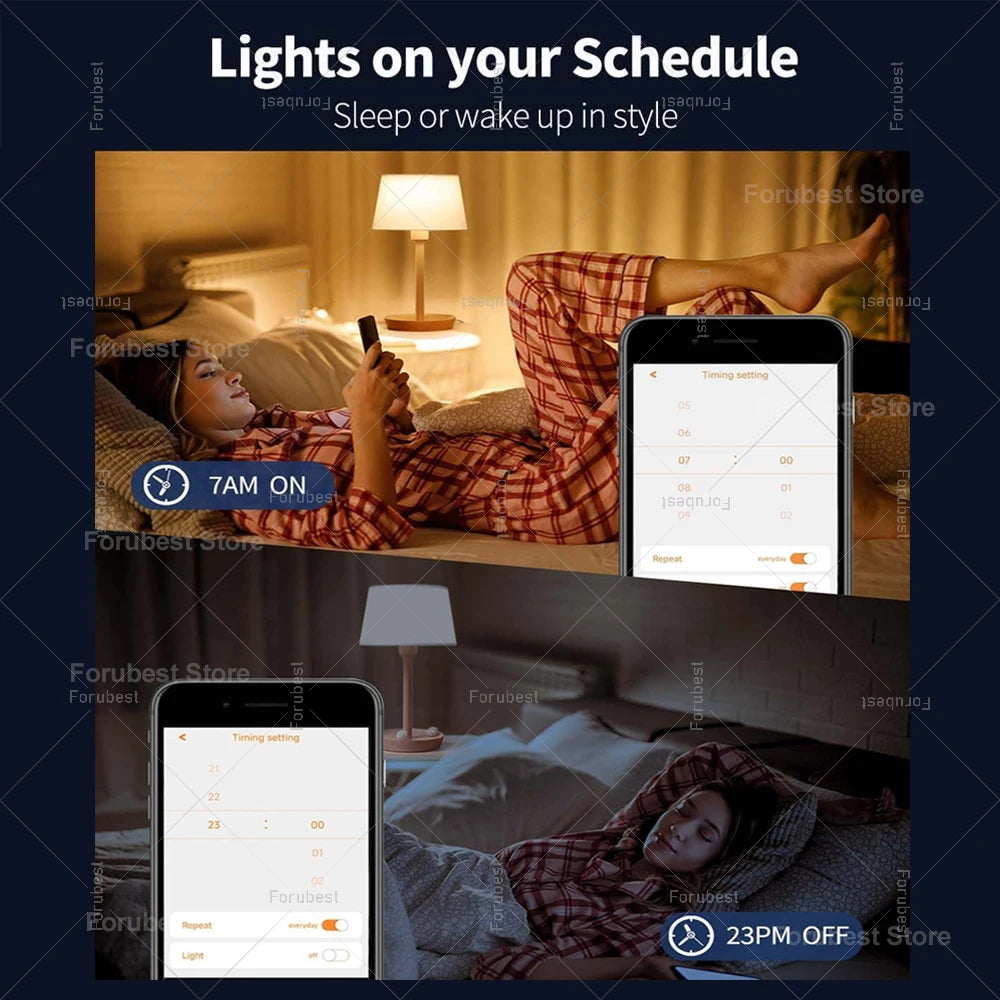 Tuya Smart LED Light Bulb E27 RGB CW 15W 20W WiFi Bluetooth Led Lamp Home Decor Lighting 220V 110V For Alexa Amazon Google Voice