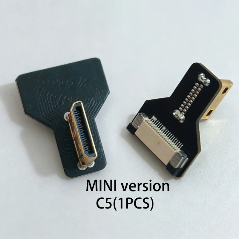 1PCS Ribbon FPV HDMI-Compatible Connector Flexible Flat Cable Raspberry Pi 4 Micro HDMI to HDMI/Mini HDMI Female 90 Degree FFC