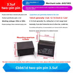CBB61 Fan Air Conditioner Starting Capacitor 450V 1/1.2/1.5/2/2.5/3/3.5/4/4.5/5/6/7/8/10/12UF Ceiling Fan Hood Motor Capacitor