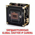 5MP 60FPS Global Shutter IP Camera Module IMX568 1/1.8" CMOS 2488*2048 Board High Speed Capture RTSP Onvif For Machine Vision