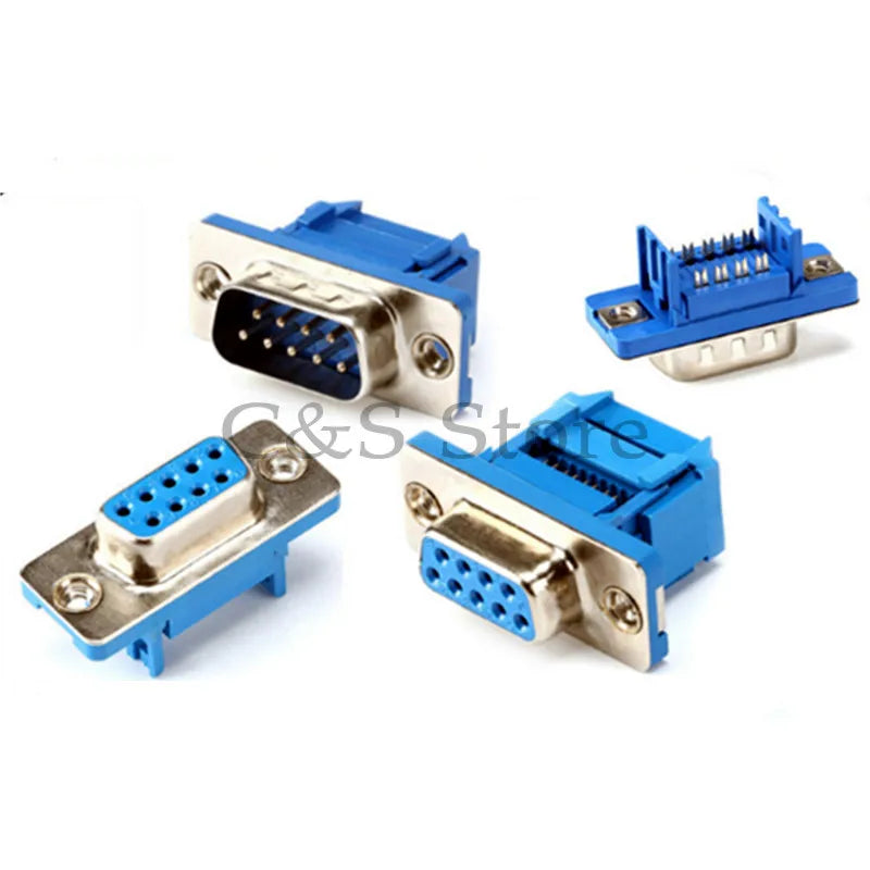 5pcs DIDC9 DB9 Male Female Serial Port Connector IDC Crimp Type D-Sub RS232 COM Connector