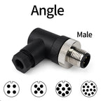1PCS M12 A Code Circular Sensor Connector 4Pin 5Pin 8Pin 12Pin Male & Female Straight / Right Angled Waterproof Cable Plug