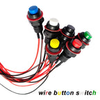 5/20/100PCS Latching/Momentary 12MM Round  Push Button Switch With Cable 20CM Self-Locking DS-428/427 Self-Resetting
