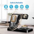 15W Magnetic Wireless Charger 3 In 1 Fast Charging Station Travel Foldable for Magsafe iPhone 1716/15/14 Apple Watch AirPods Pro