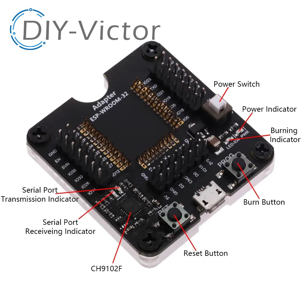 ESP8266 ESP32 ESP-WROOM-32 ESP32-WROVER Development Board Test Burning Fixture Tool Downloader for ESP-12F ESP-07S ESP-12S