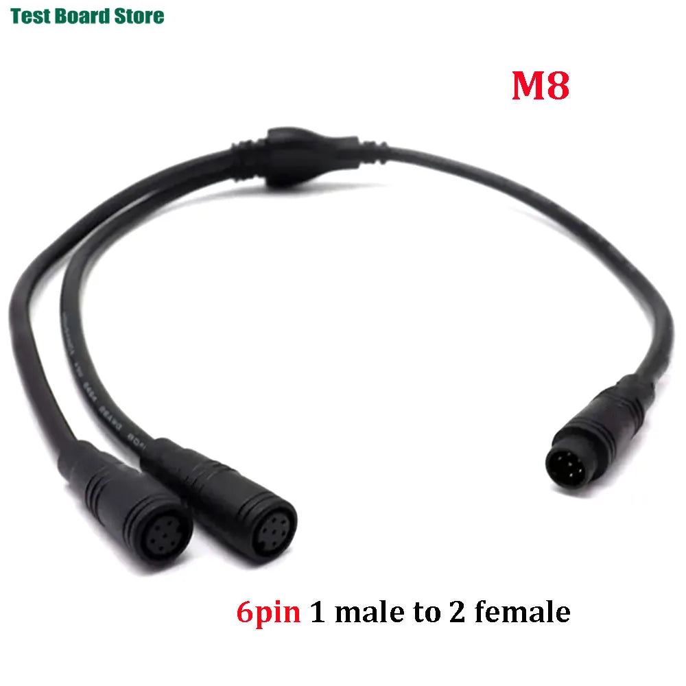  M6/M8 1 male to 2 female 2/3/4/5/6 pin Ebike DC splitter sensor Connector 40CM Cable Electric Bicycle Butt Joint ebike Plug