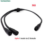  M6/M8 1 male to 2 female 2/3/4/5/6 pin Ebike DC splitter sensor Connector 40CM Cable Electric Bicycle Butt Joint ebike Plug