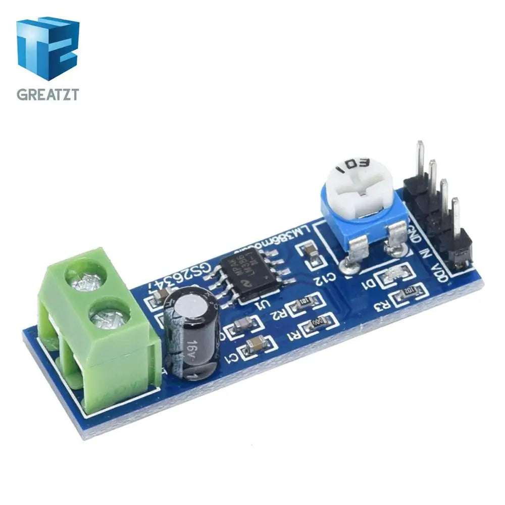 GREATZT LM386 Audio Amplifier Module 200 Times 5V-12V Input 10K Resistance
