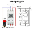 THC15A Digital Timer Switch Programmable Time Switch 30A DIN Rail Weekly Timer Relay 12V 24V 110V 220V LCD Controller