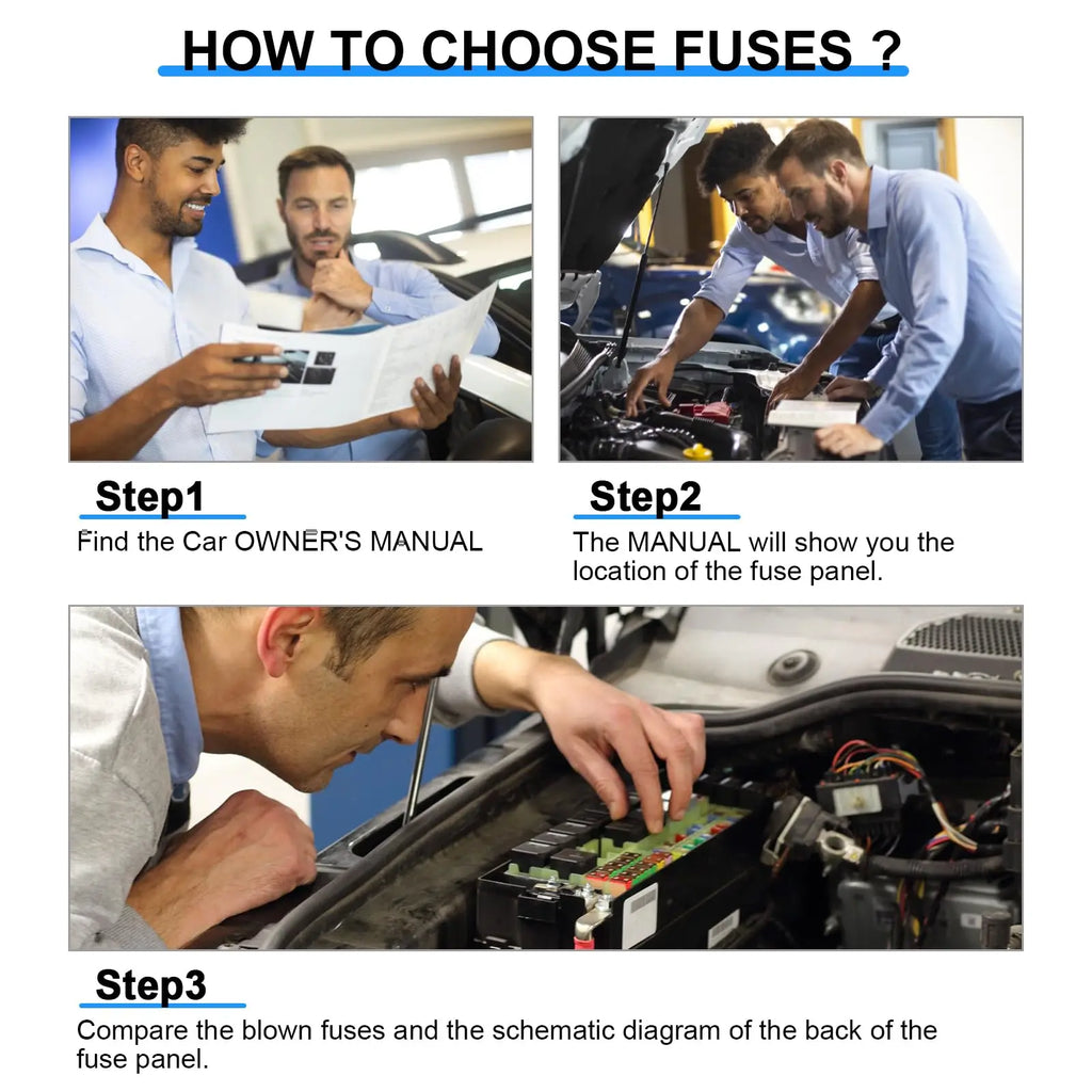 Fuses Standard 10-100pcs 5-40A Automotive Blade Fuse Kits Blade Type Fuse Replacement for Car/RV/Truck/Motorcycle/Boat Etc