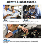 Fuses Standard 10-100pcs 5-40A Automotive Blade Fuse Kits Blade Type Fuse Replacement for Car/RV/Truck/Motorcycle/Boat Etc