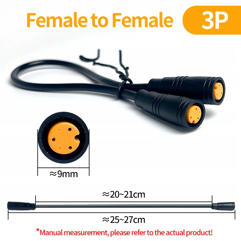 4/10Pcs M8 2 3 4 5 6 Pin Electric Bicycle Butt Joint Plug Waterproof for Ebike Display Cable Female Male Optional Connector 25CM