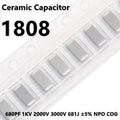 (10pcs) 1808 680PF 1KV 2000V 3000V 681J ±5% NPO COG 4520 SMD Ceramic Capacitor