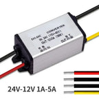 DC 24v to 12v 1A-5A Reducer Regulator Step Down Converter Power Supply Adapter for Solar System Auto Car Truck Vehicle Boat