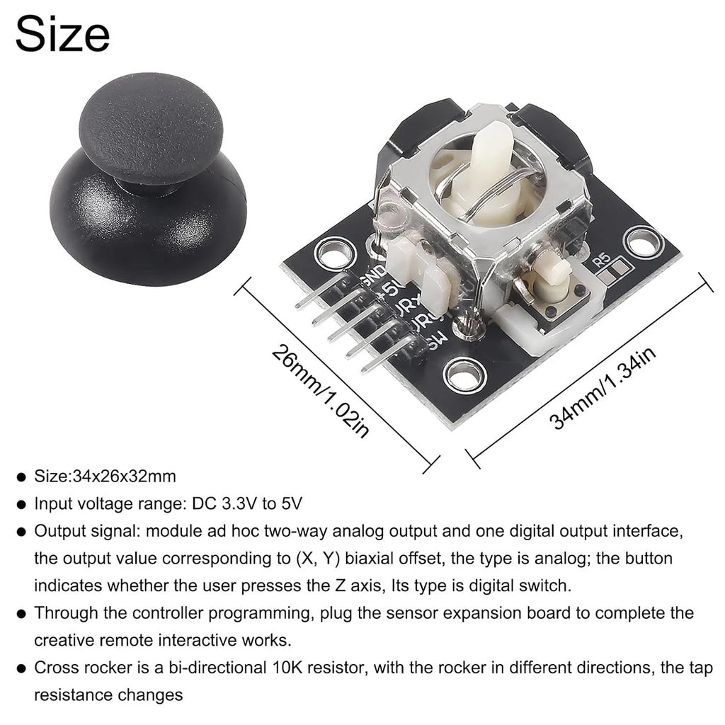 1/2/4Pcs Dual Axis Push Button Joystick Module PS2 Game Controller Sensor KY-023 Analog Joystick Module for Arduino DIY Project