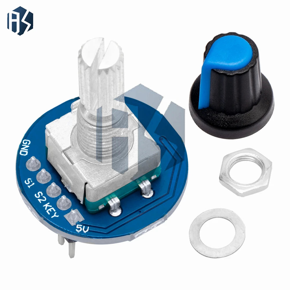 KY‑040 / RV09 / EC11 360° Rotary Encoder Module, Rotary Potentiometer with Knob for Arduino