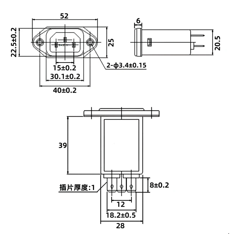 CW1D-3A6A10A-T EMI Filter 220V anti-interference 220V 3A6A10A socket audio power purifier Car power amplifier CW1D-10A-T