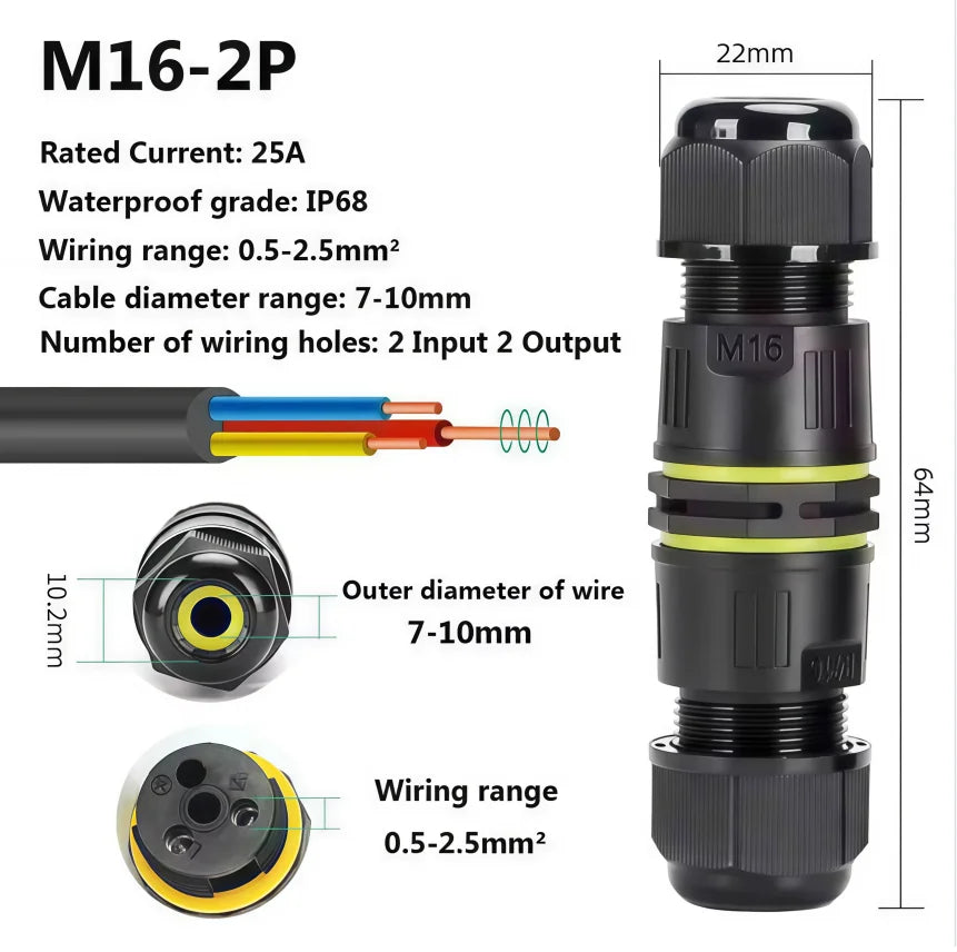 Heavy Duty Quick Connect Terminal Block T-type, IP68 Waterproof 2/3/4/5Pin for Secure & Fast Damp-Proof Wiring Connector