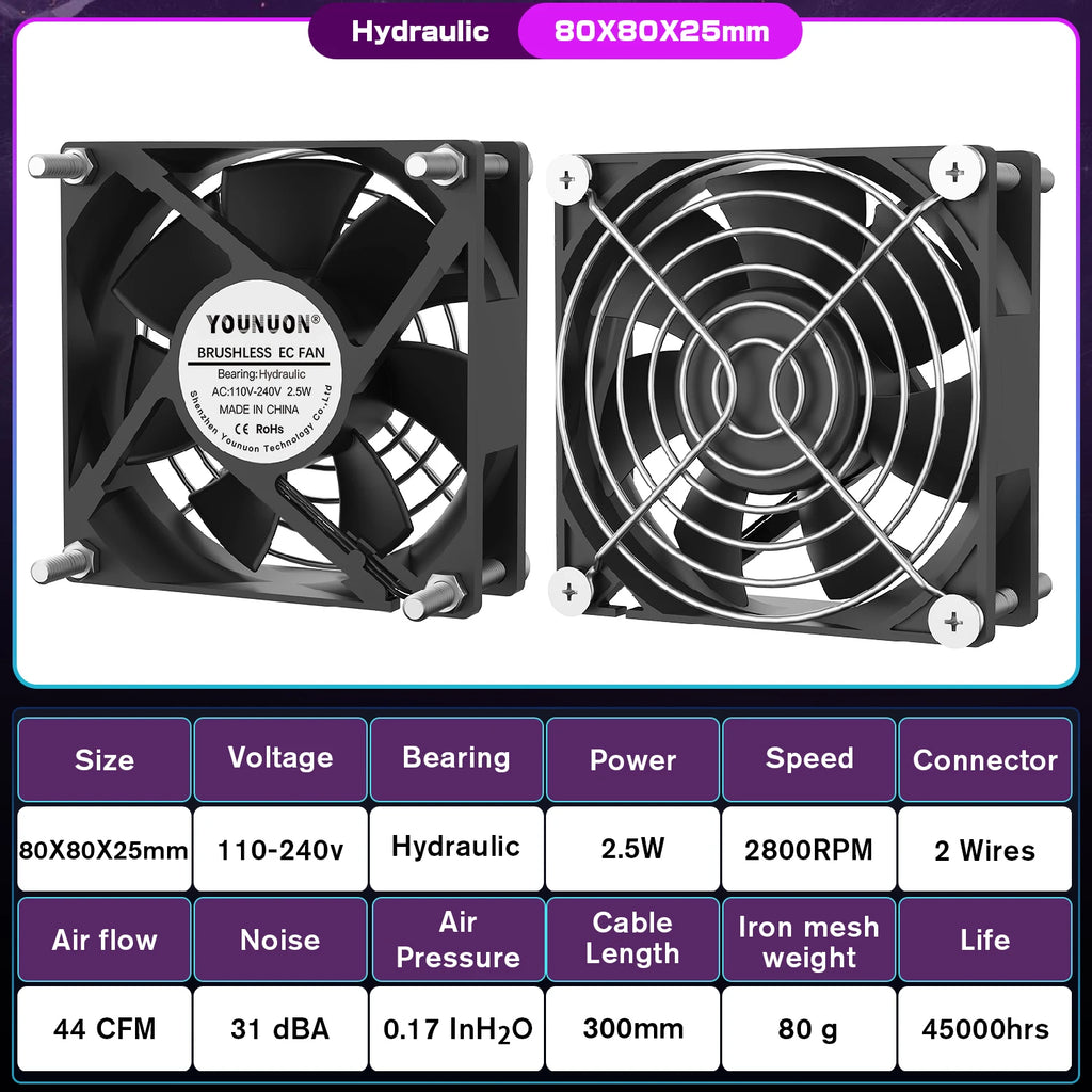 1PCS EC Brushless Fan 6025/8025/9225/12025/12038/12032 AC 110V 115V 120V 220V 240V Cooling Cooler Fan AC Axial Fan