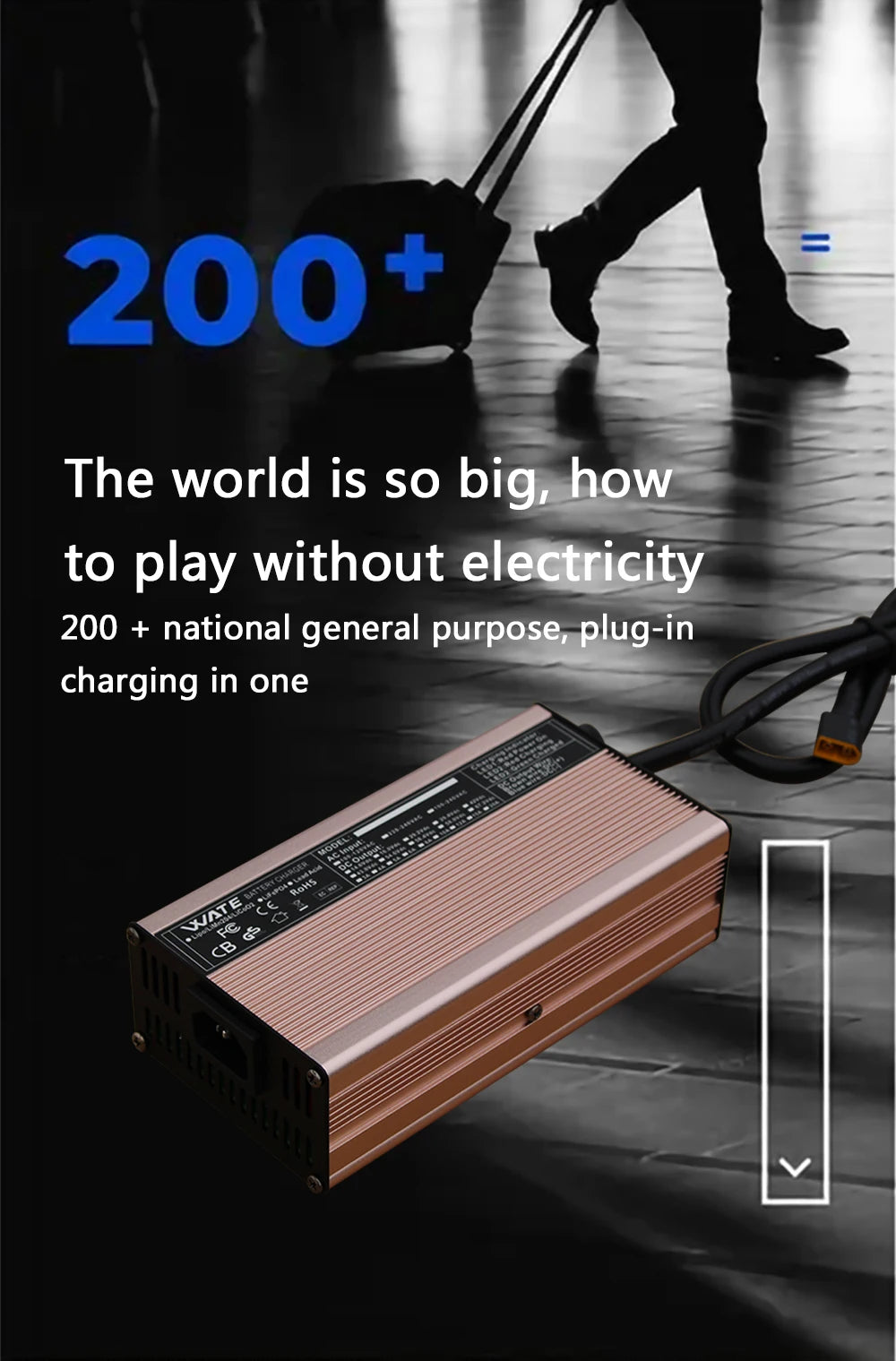 29.4V 20A Charger Smart Aluminum Case Is Suitable For 7S 24V Li-ion Lipo Battery Fast Charger