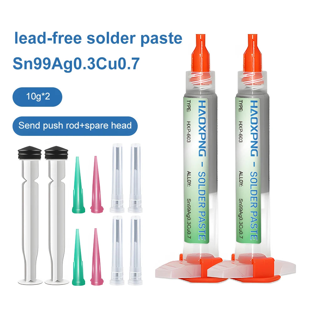 Sn99Ag0.3Cu0.7 Lead-Free Solder Paste, PCB/BGA/SMD Soldering, USB Interface Repair, Soldering, High-Quality Soldering Flux