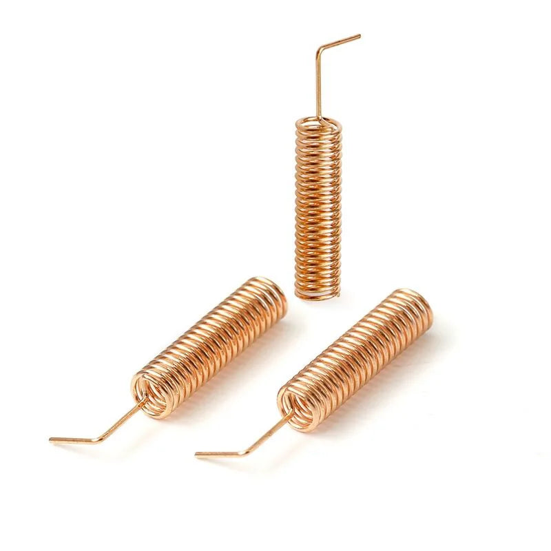 10pcs 433Mhz Built-In Spring Antenna Lora Module Coil Aerial Omnidirectional High Gain Wireless Card Router Copper