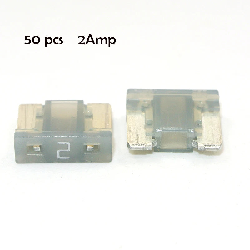 Micro Blade Fuses 50pc Assortment Pack - Car Auto Electrical Replacement Fuse