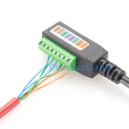 RJ45 8P8C Male to 8Pin Solderless Terminal Block Cable RJ45 to Screw Terminal Block Adapter RJ45 Screw Terminal Breakout Board
