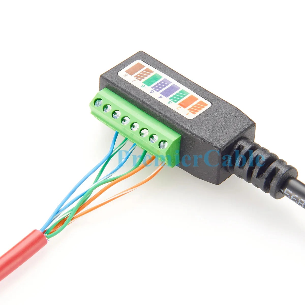 RJ45 8P8C Male to 8Pin Solderless Terminal Block Cable RJ45 to Screw Terminal Block Adapter RJ45 Screw Terminal Breakout Board