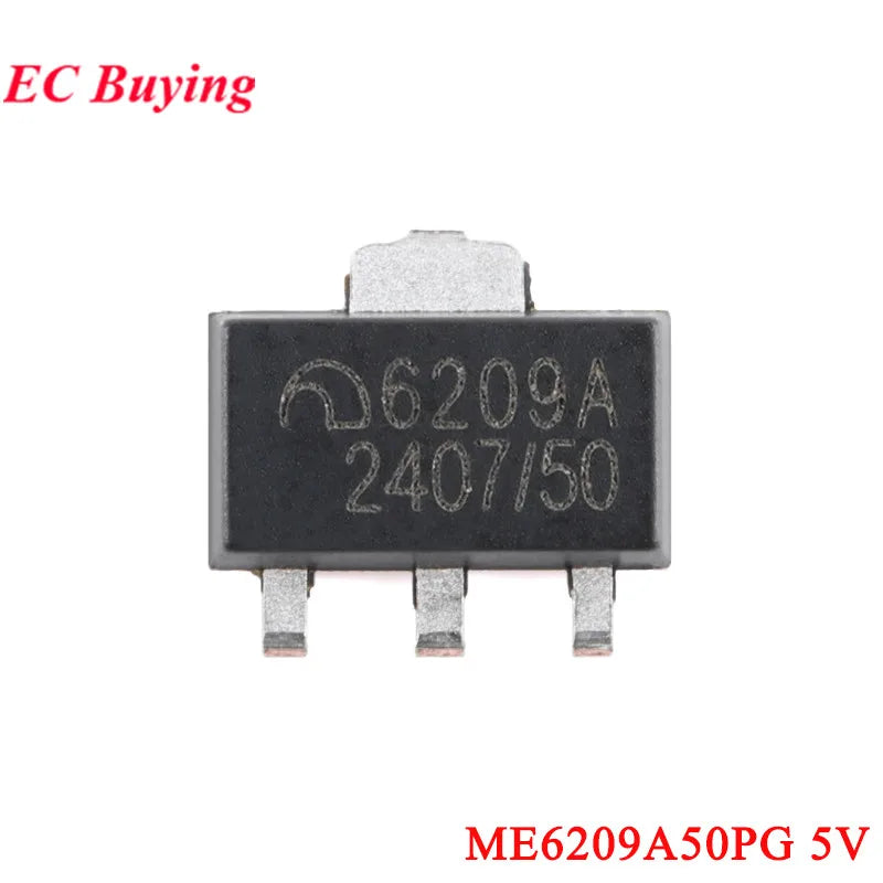 100Pcs/5pc ME6209 6209A ME6209A 3V 3.3V 4V 4.5V 5V ME6209A33PG ME6209A50PG SOT-89 Low Power Dropout LDO Linear Regulator IC SMD