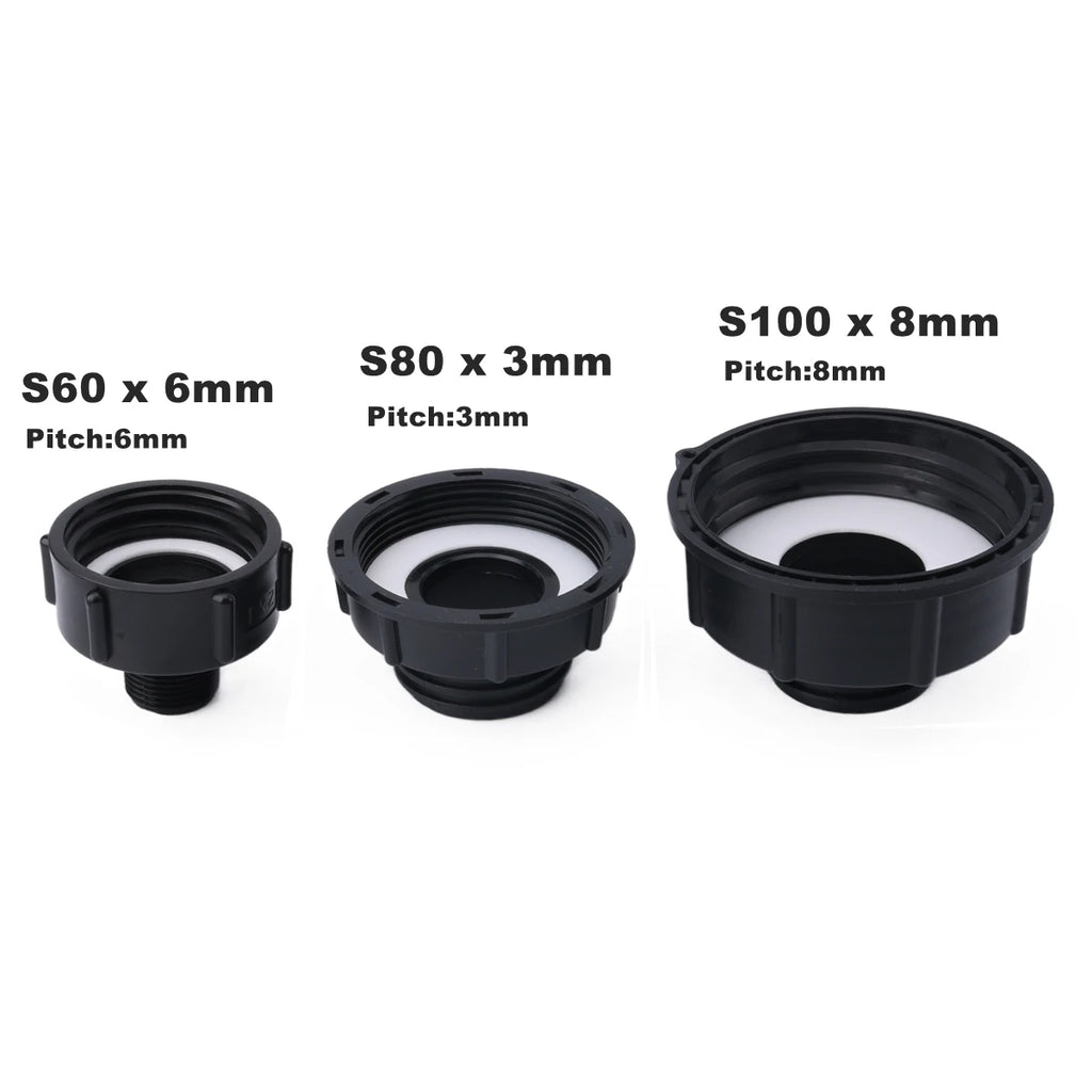 1000 Liter IBC Tank Adapter S60 x 1/2" 3/4' 1" 1.5 2" S100 Thread Connector Ton Barrel Joints IBC Tank Fitting