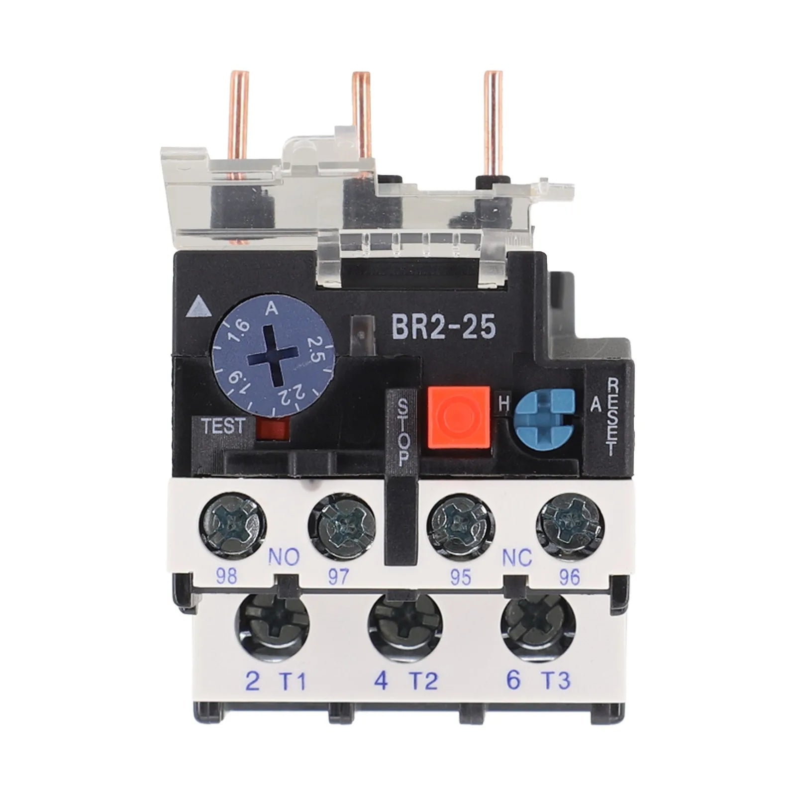 Thermal Overload Motor Relay 3 Phase AC 50Hz/60Hz FR NR2-25 IP20 Plug-in With Indicator Light For CJX2 Series Contactors
