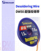 MECHANIC DW50 Series 1.5m Length Desoldering Copper Braid Cord Solder Wick Wire Solder Remover for PCB Chip Circuit Board Repair