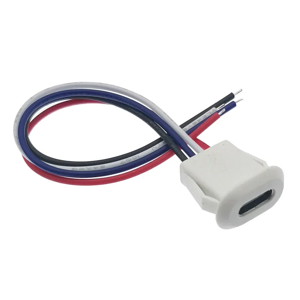 2Pin 4Pin USB Type C Connector Jack Female With Card Buckle 3A High Current Charging Jack Port USB-C Charger Plug Socket 2P 4P