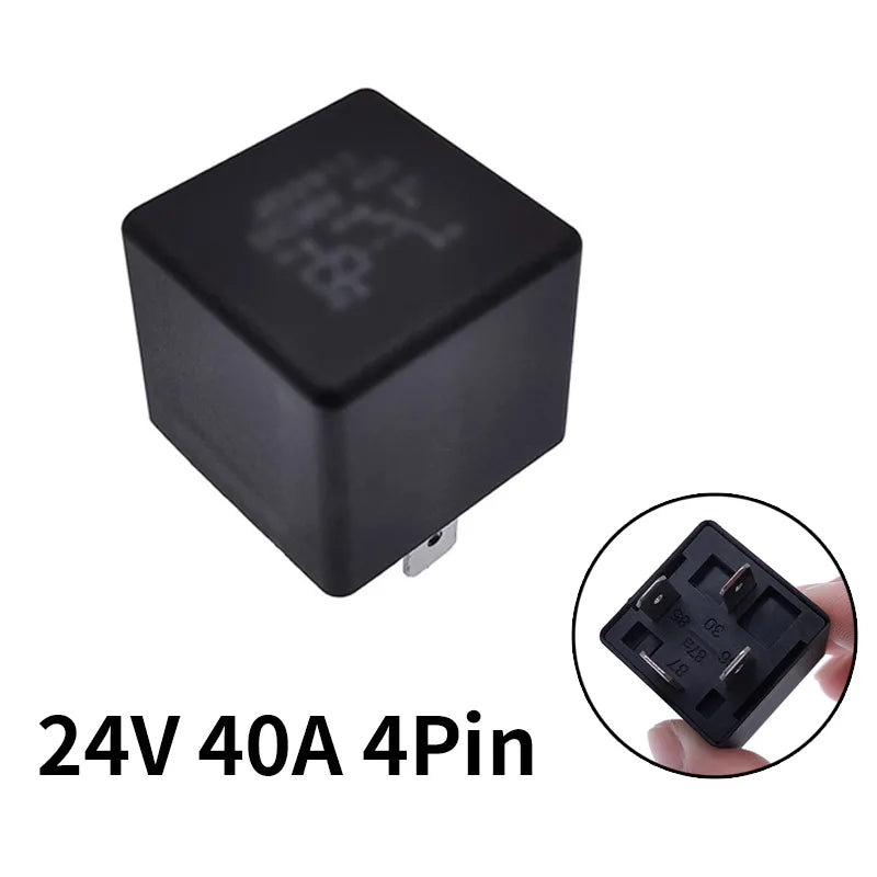 JD2912 4Pin 5Pin 40A Auto Car Relay DC 12V 24V 36V 48V 72V with Mounting Hole Coil Power 1.8W Automobile Control Device