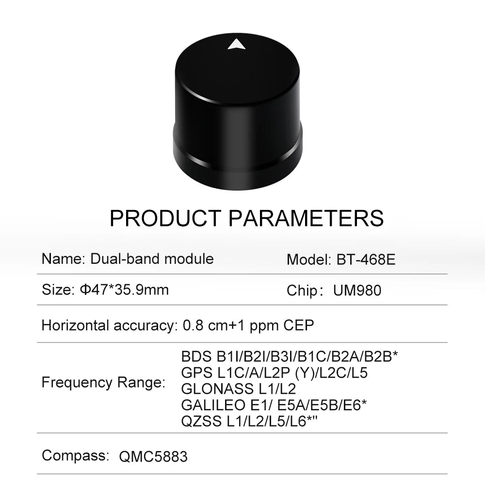 Beitian Zed-f9p Um980 Antenna Qmc5883 High Precision Centimeter Level Rtk Gnss Gps Module Bt-468