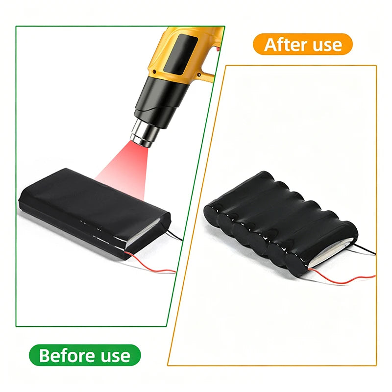 1/5m PVC Heat Shrink Tube Width 50mm ~ 500mm Black 18650 Lipo Battery Pack Insulated Cable Sleeve Protection Battery Film Wrap