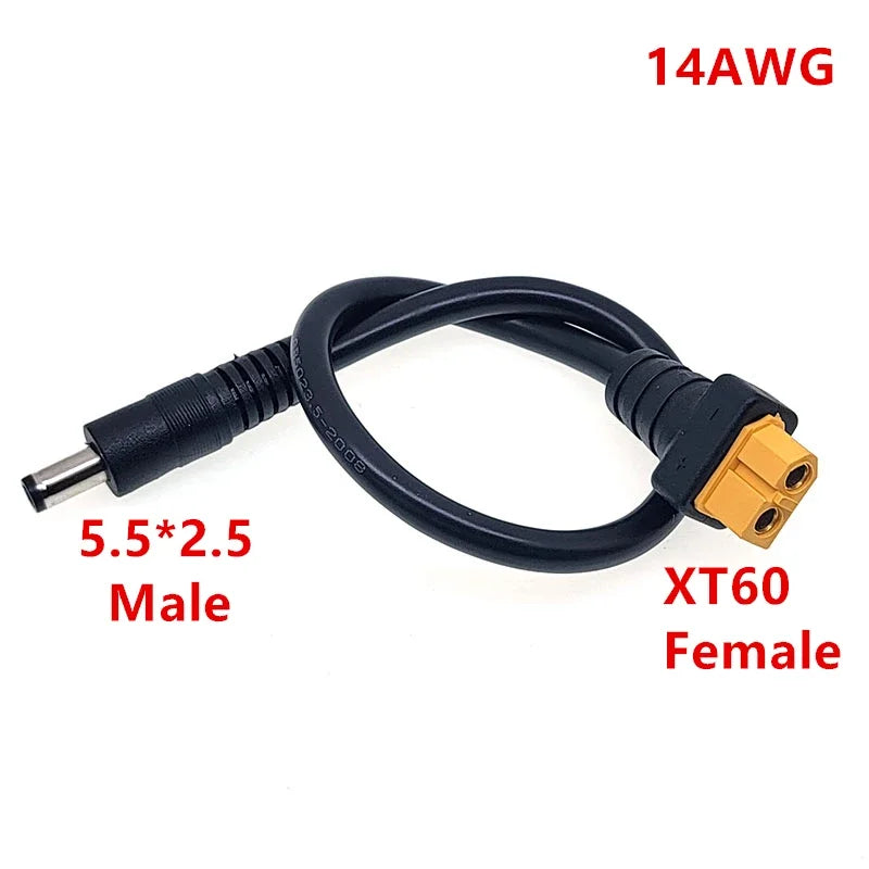 XT60 Plug Male Female to DC 5.5*2.1mm 5.5*2.5mm Connector Battery Adapter Cable 5521 5525 Wire for RC Battery Charge Connector