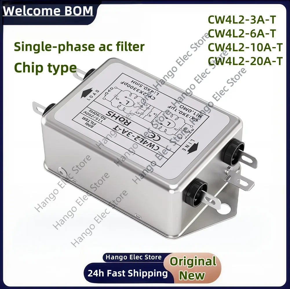 Power EMI Filter CW4L2-10A-T CW4L2-20A-T Single Phase AC 115V / 250V 20A 50/60HZ For Laser Cutting Engraving Machine And Marking