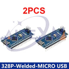 2PCS Mini/Type-C/Micro USB Nano 3.0 With Bootloader Compatible Nano Microcontroller For Arduino CH340 Driver 16Mhz ATMEGA328P