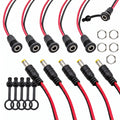 5 Pairs 5.5 X 2.1mm DC Power Male Plug and Jack Female Socket Threaded Panel Mount Barrel Connector Adapter with Waterproof Cap